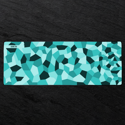 Geometric Gaming Mat - Cyan